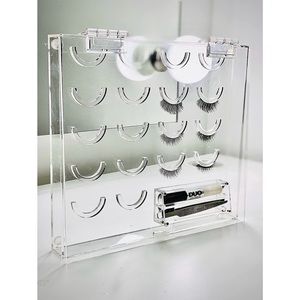 FALSE EYELASHES ACRYLIC STORAGE ORGANIZER DISPLAY CASE W/ GLUE DEPARTMENT